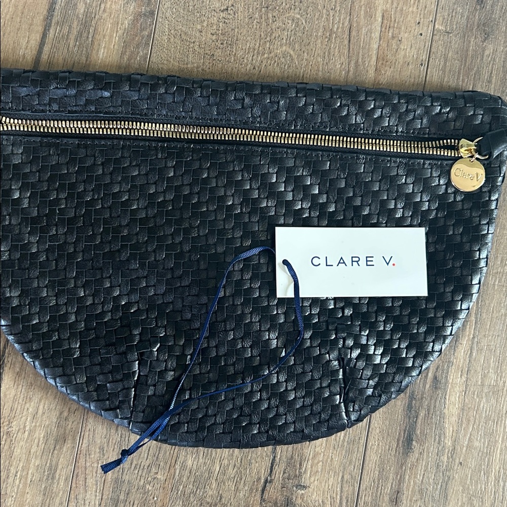 NWT — Clare V Grande Fanny — Zig Zag Woven Black ** STRAP NOT INCLUDED